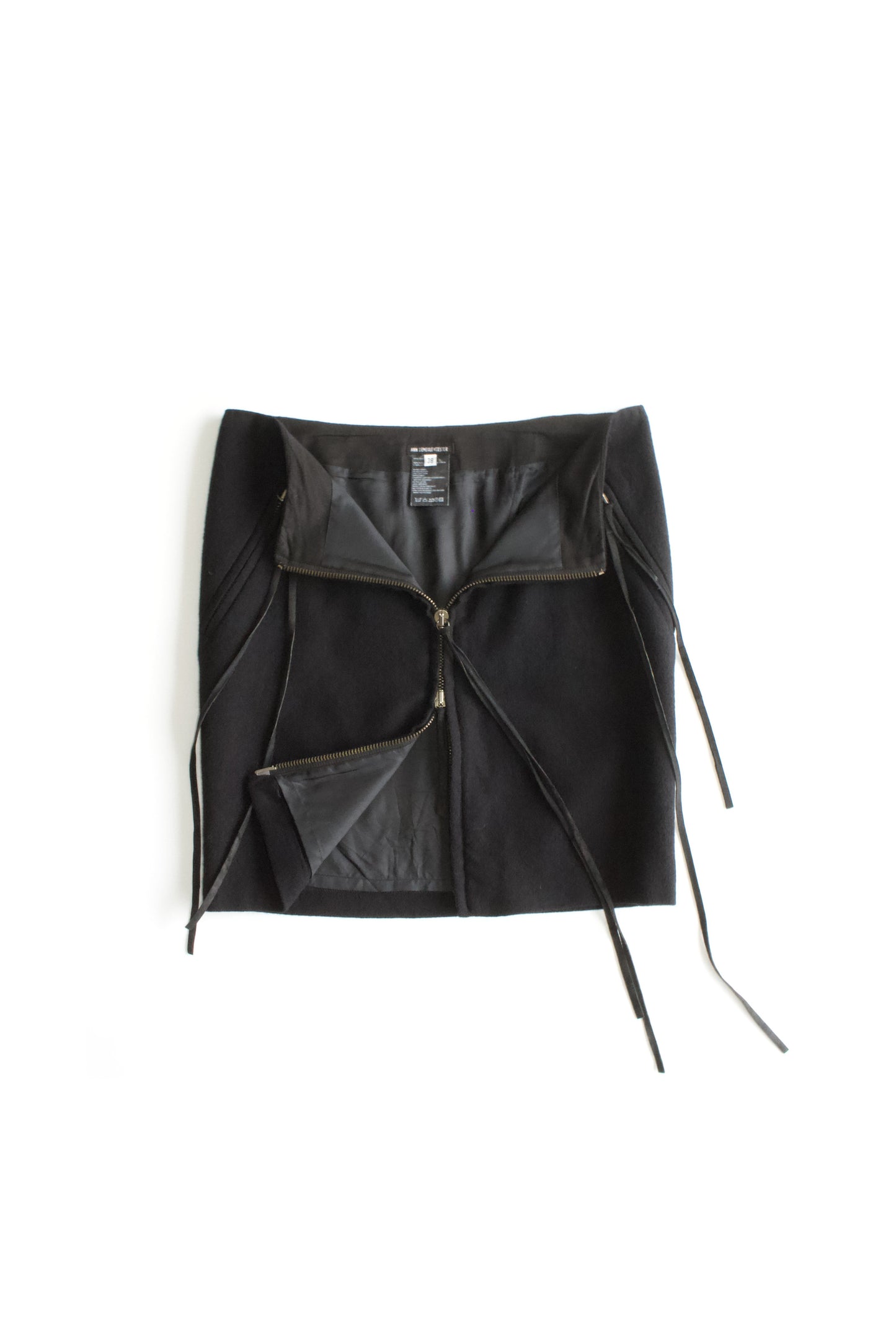 Ann Demeulemeester 2000s black wool skirt
