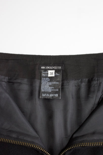 Ann Demeulemeester 2000s black wool skirt