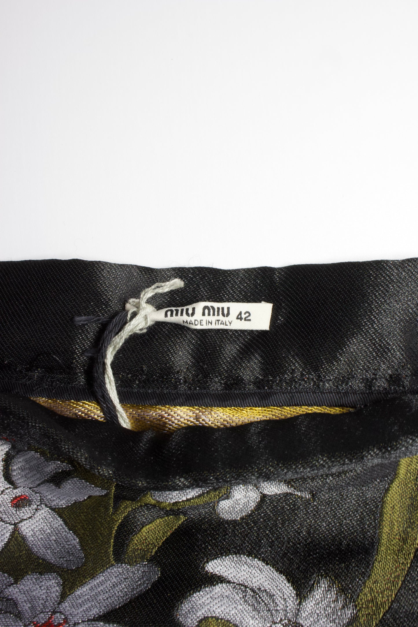 Miu Miu FW 2006 black jacquard mini-skirt