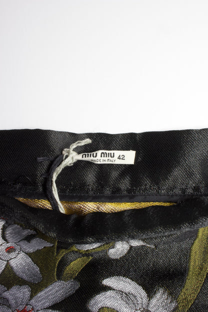 Miu Miu FW 2006 black jacquard mini-skirt