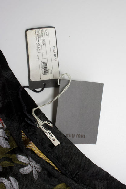 Miu Miu FW 2006 black jacquard mini-skirt