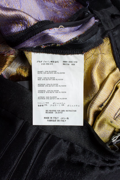 Miu Miu FW 2006 black jacquard mini-skirt