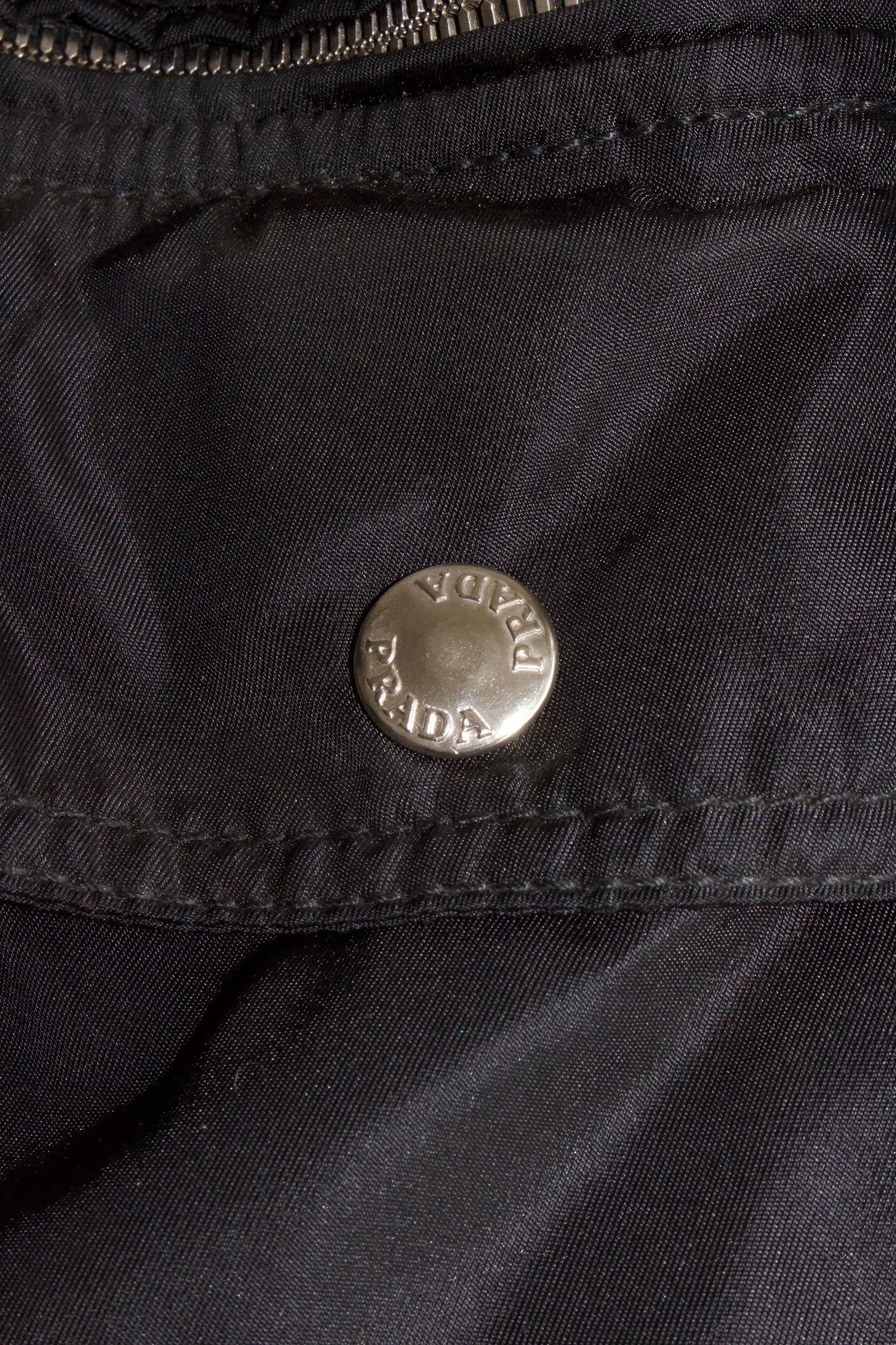 Prada FW 1994 black nylon & leather jacket