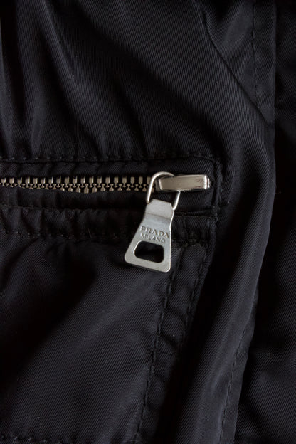Prada FW 1994 black nylon & leather jacket