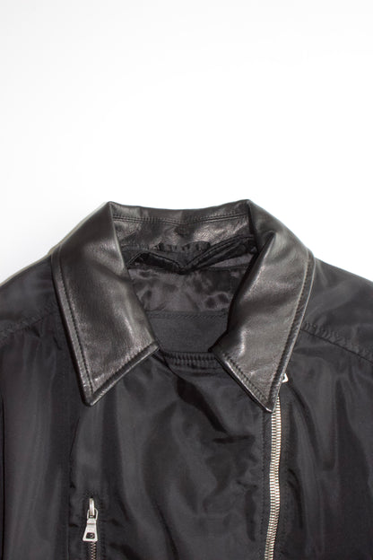 Prada FW 1994 black nylon & leather jacket