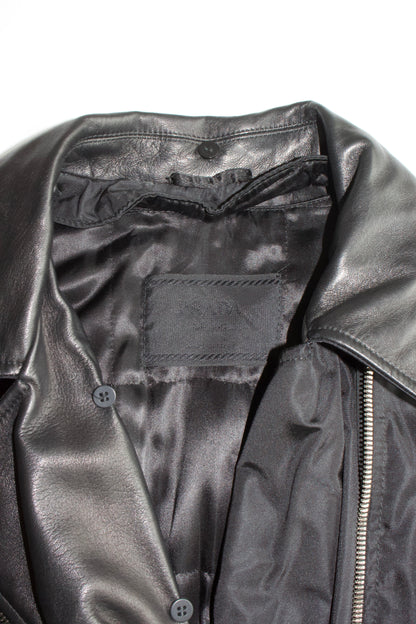 Prada FW 1994 black nylon & leather jacket