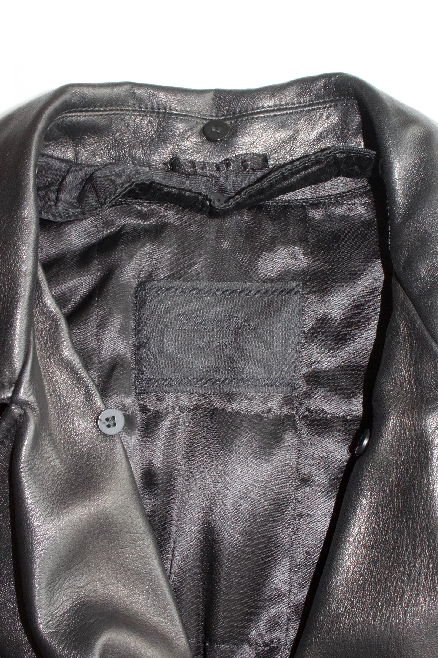 Prada FW 1994 black nylon & leather jacket