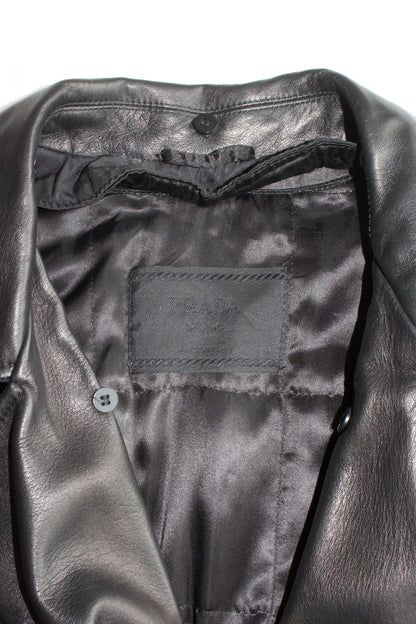 Prada FW 1994 black nylon & leather jacket