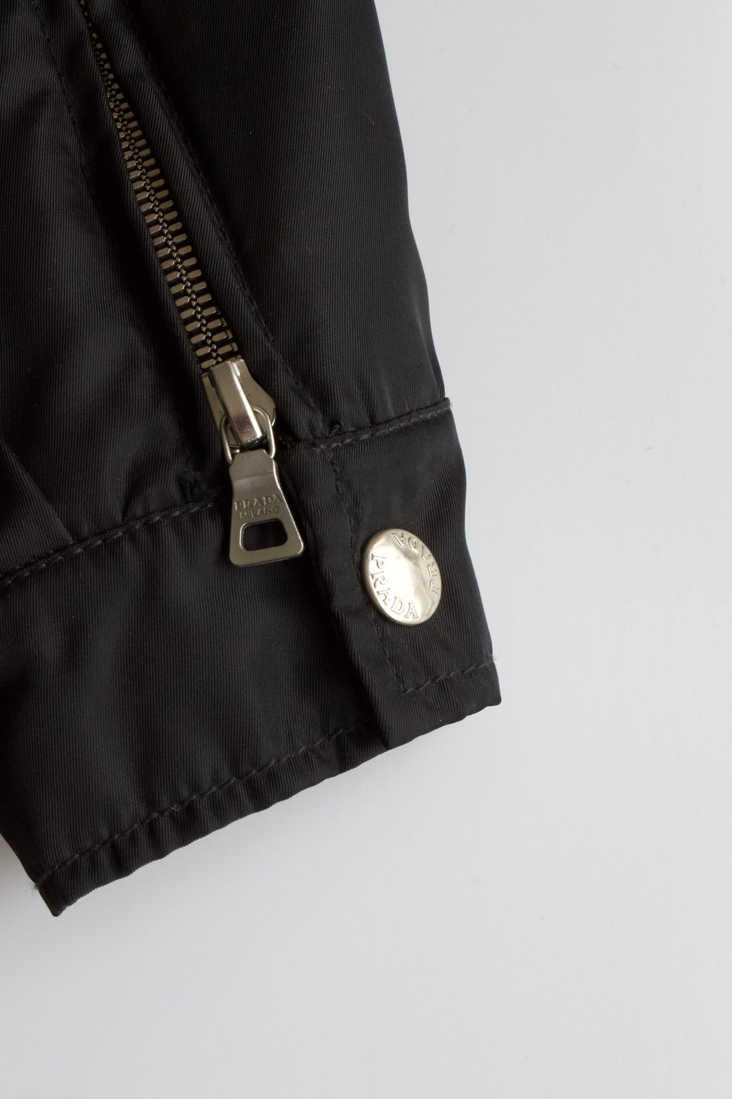 Prada FW 1994 black nylon & leather jacket