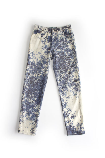 Roberto Cavalli FW 1999 cow print blue jeans