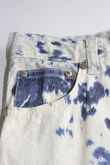 Roberto Cavalli FW 1999 cow print blue jeans