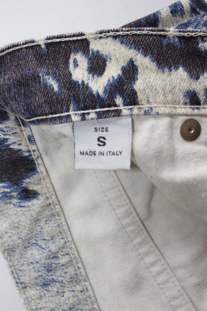 Roberto Cavalli FW 1999 cow print blue jeans