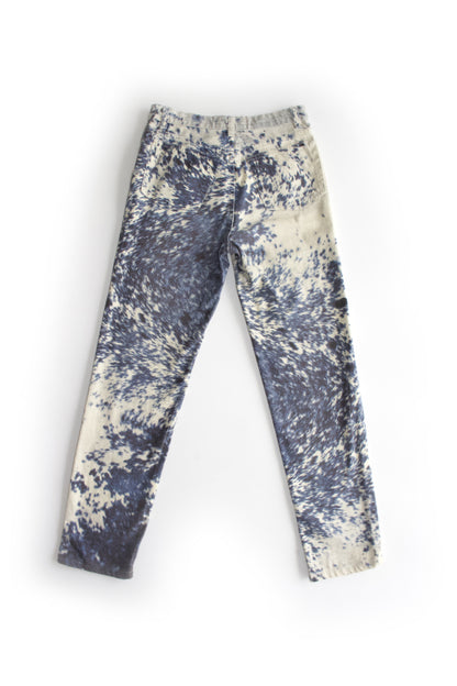 Roberto Cavalli FW 1999 cow print blue jeans