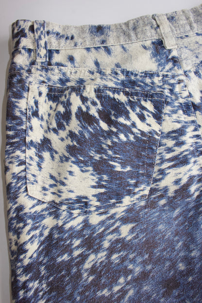 Roberto Cavalli FW 1999 cow print blue jeans