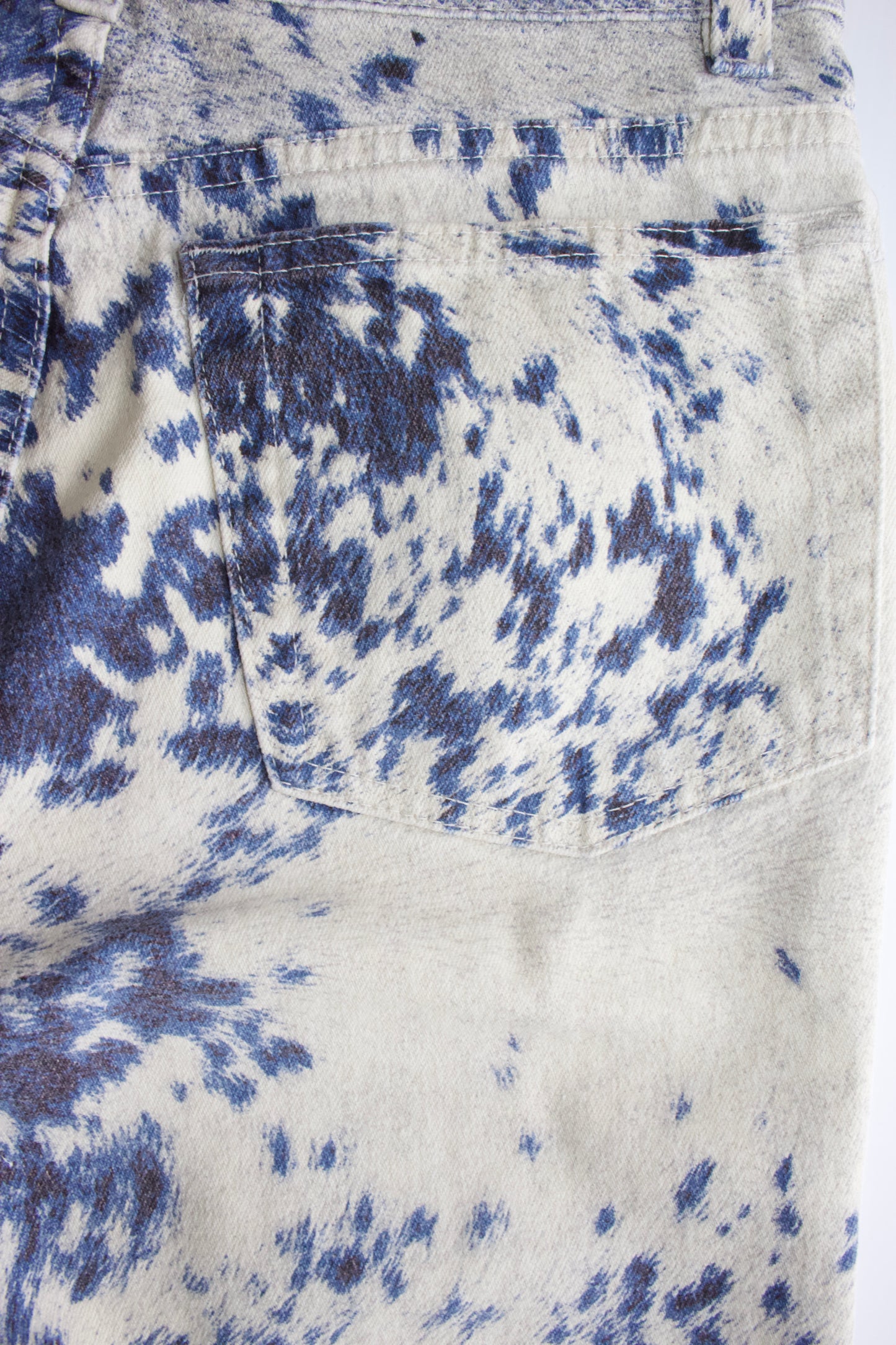 Roberto Cavalli FW 1999 cow print blue jeans