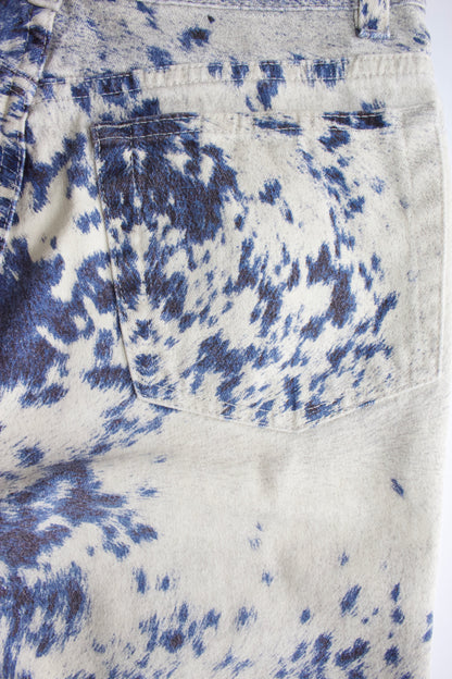 Roberto Cavalli FW 1999 cow print blue jeans