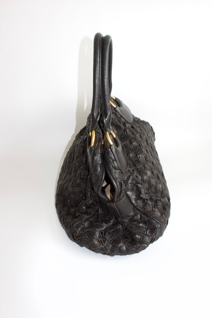 Miu Miu black woven leather handbag