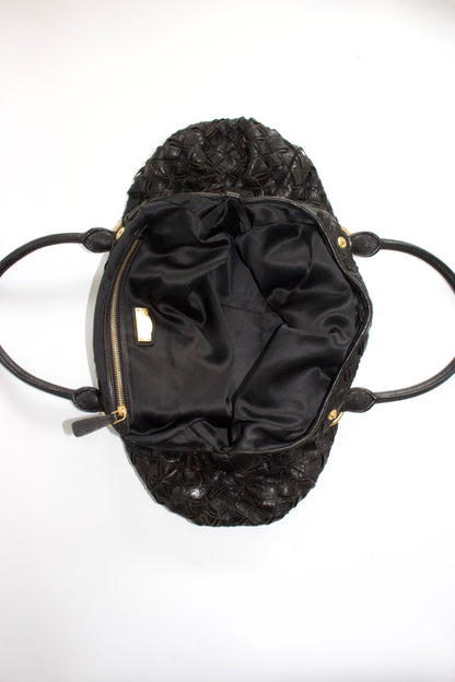 Miu Miu black woven leather handbag