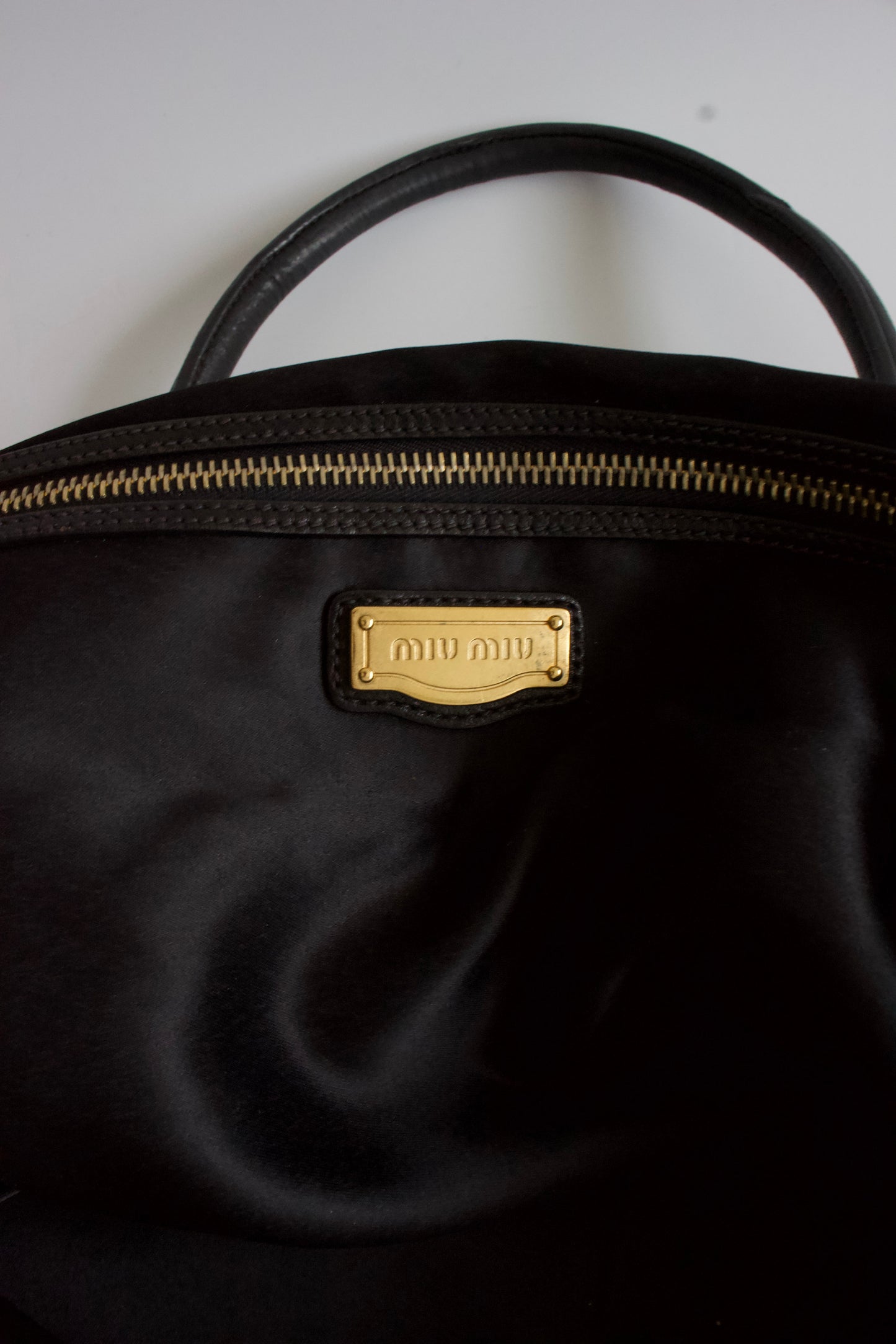 Miu Miu black woven leather handbag