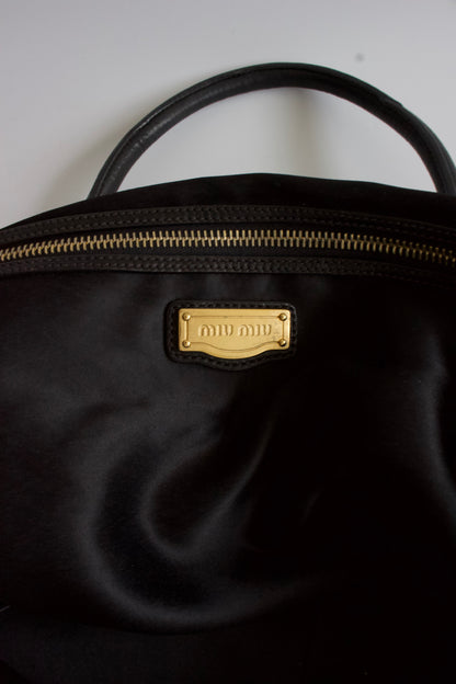 Miu Miu black woven leather handbag