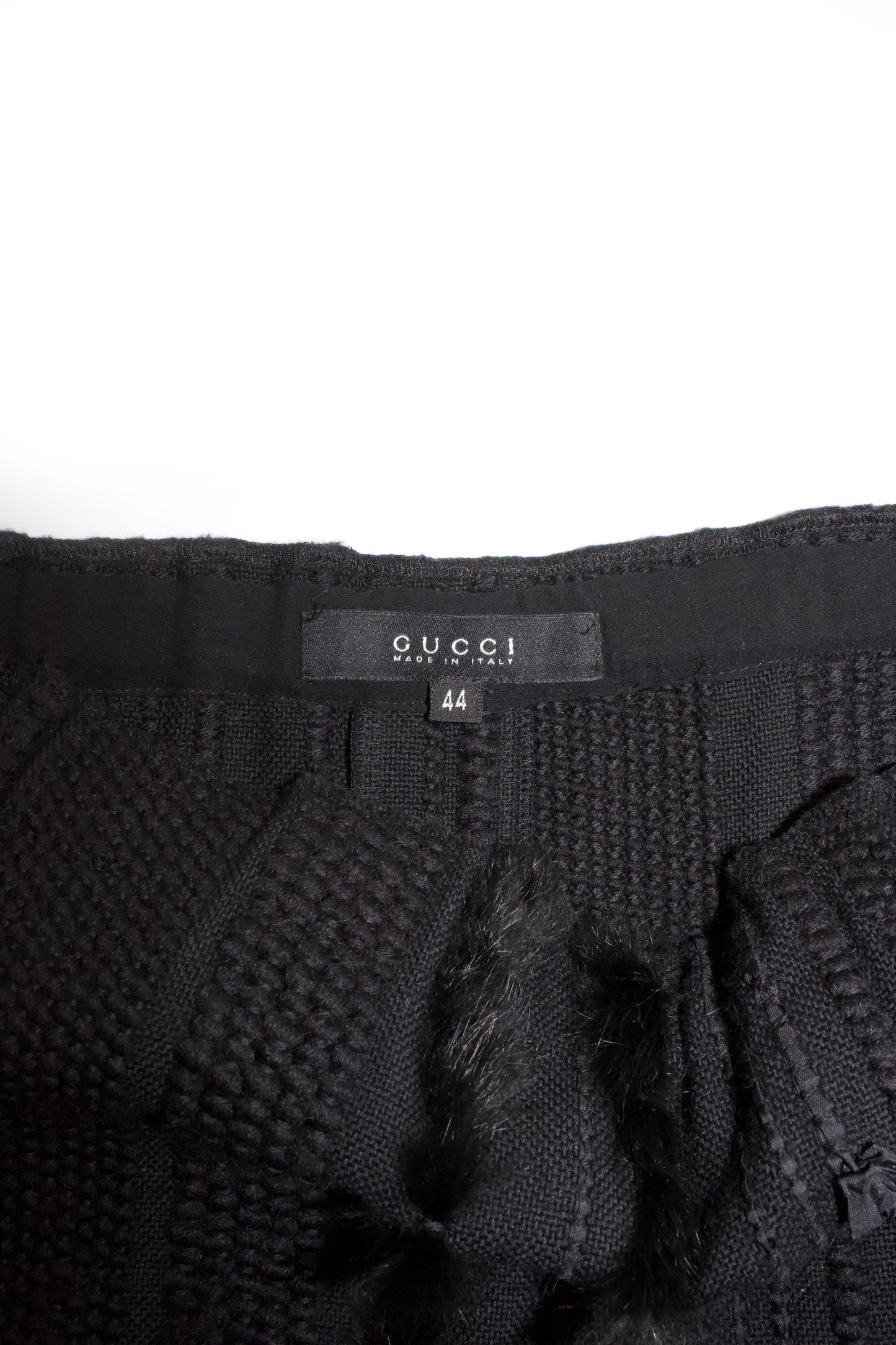 Gucci FW 2002 Tom Ford-era wool & fur skirt