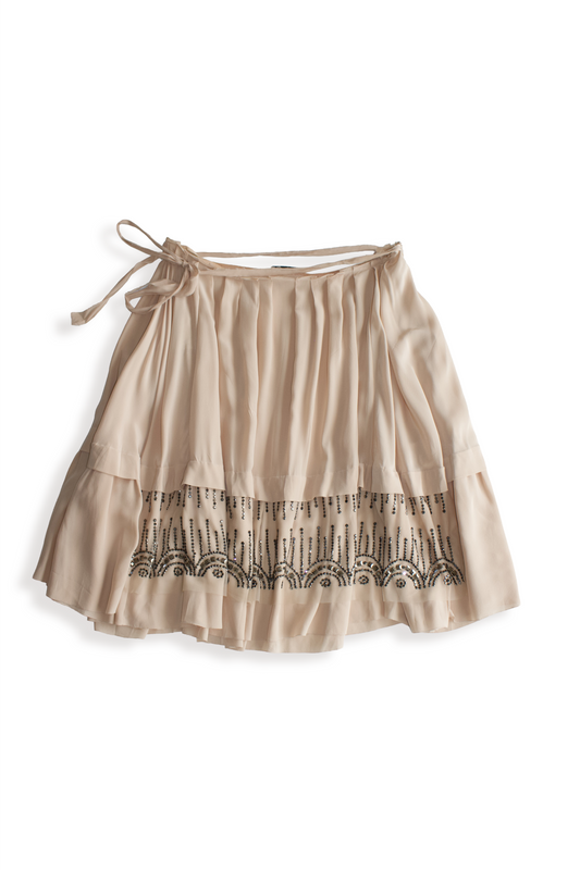 Prada SS 2000 silk embellished skirt