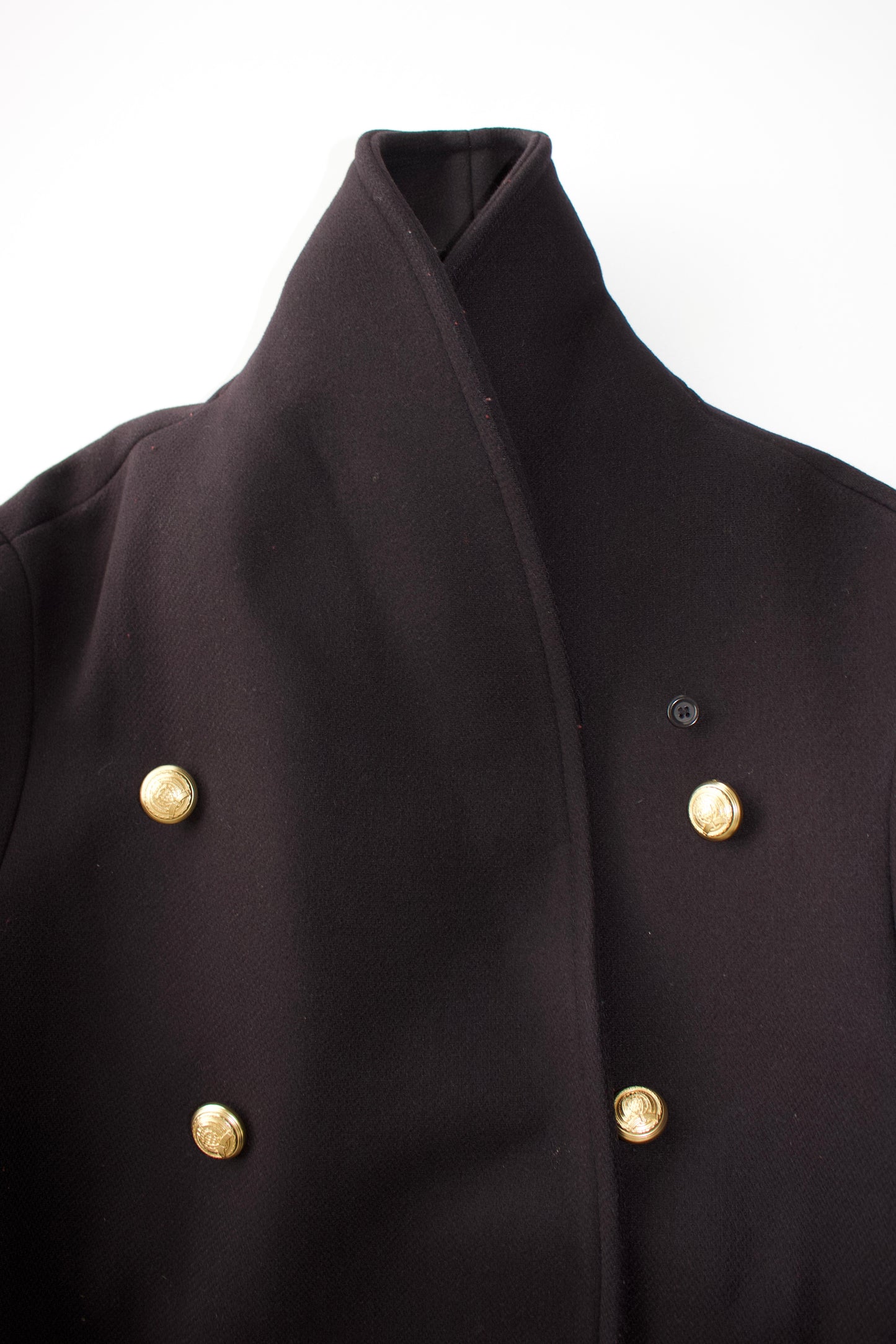 Balmain x H&M black wool coat