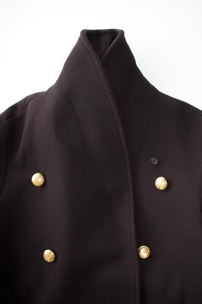 Balmain x H&M black wool coat
