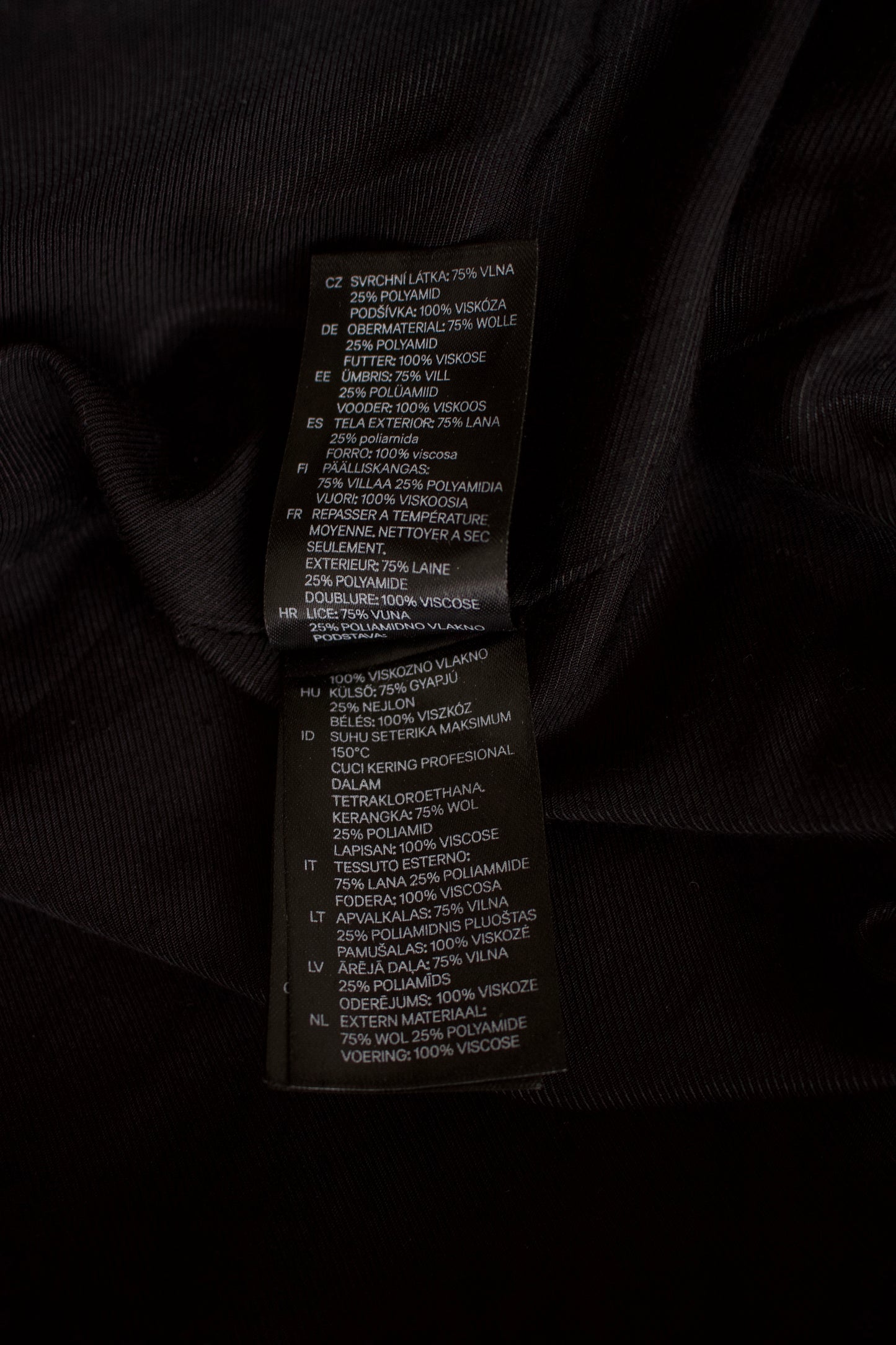 Balmain x H&M black wool coat