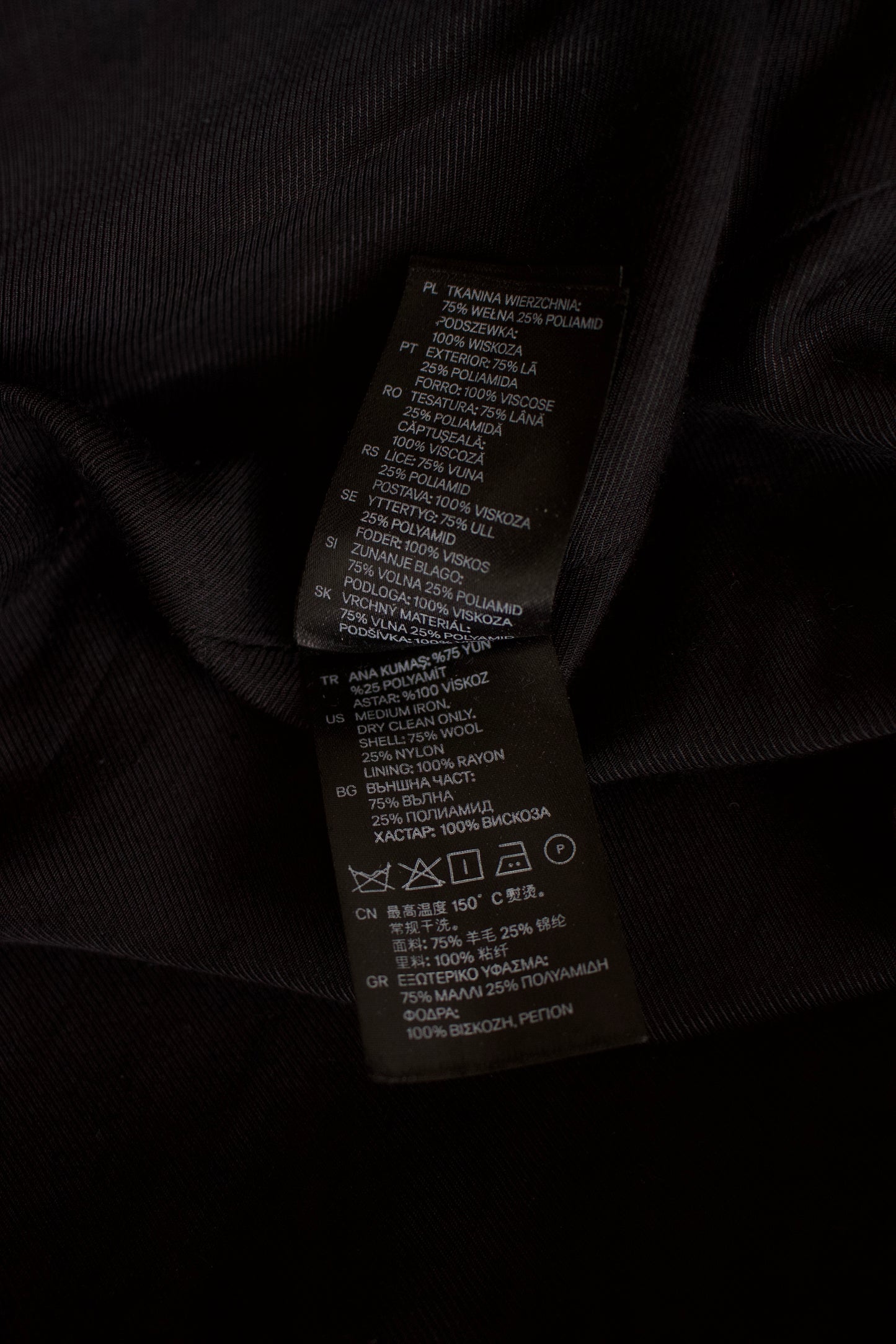 Balmain x H&M black wool coat