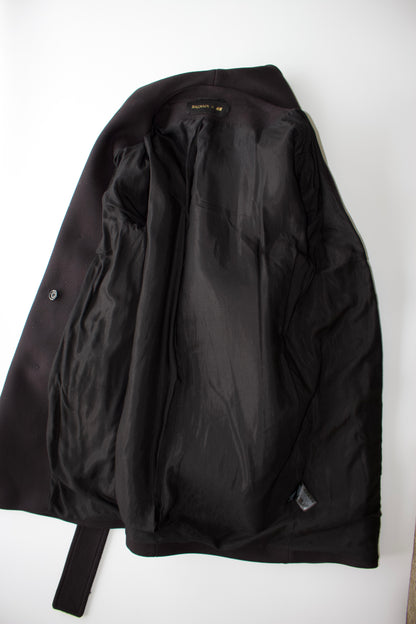 Balmain x H&M black wool coat