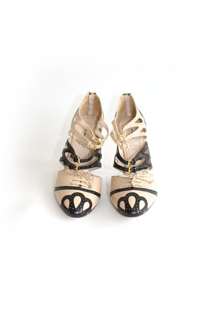 Miu Miu SS 2011 beige leather Oxford-style heels