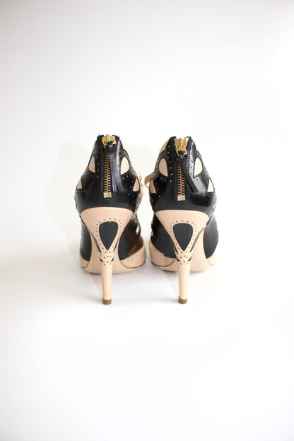 Miu Miu SS 2011 beige leather Oxford-style heels