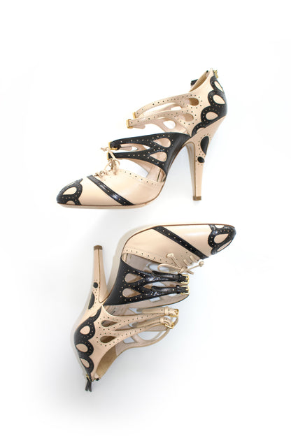 Miu Miu SS 2011 beige leather Oxford-style heels