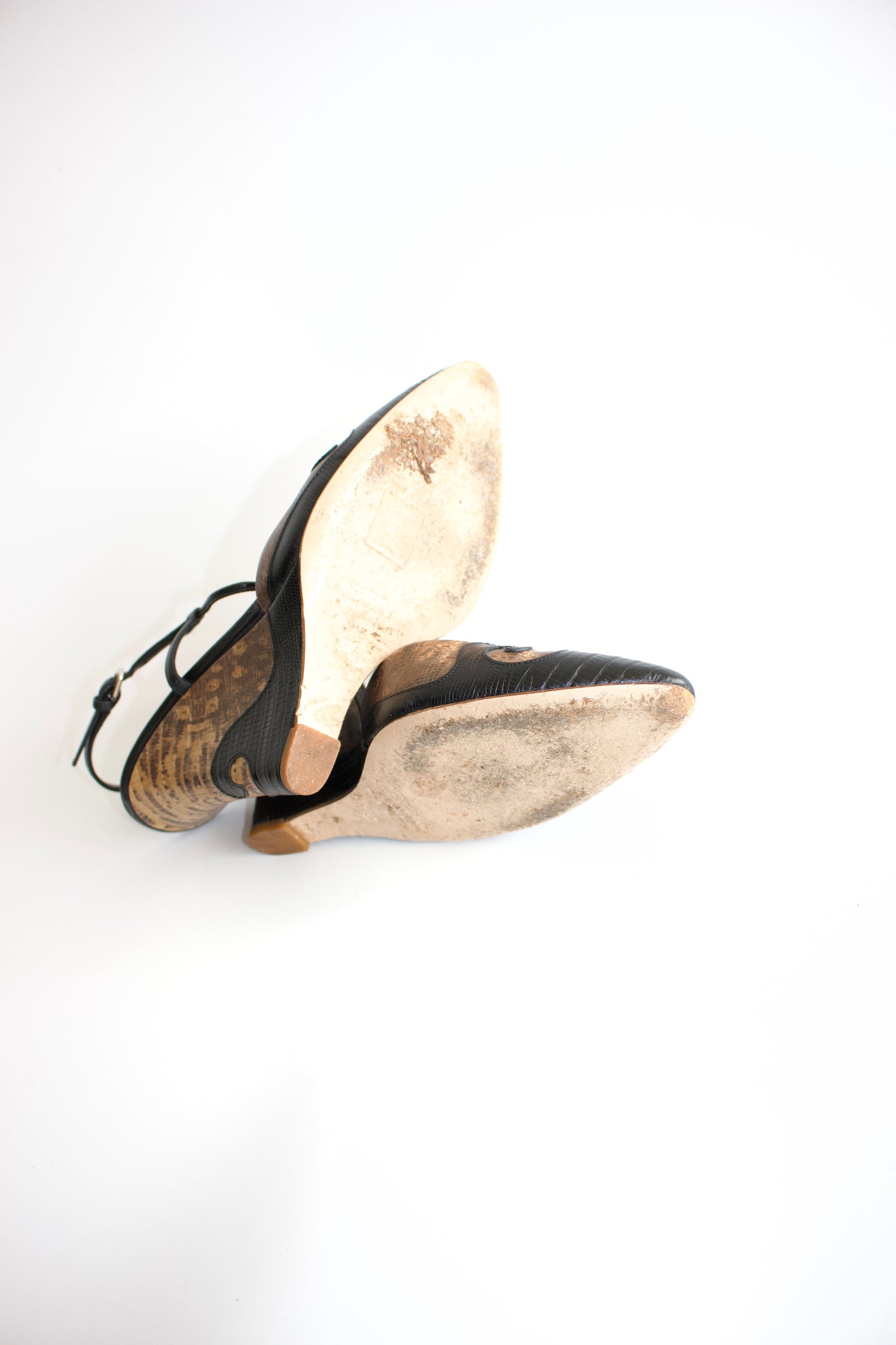 Miu Miu SS 2009 brown & black snakeskin wedges