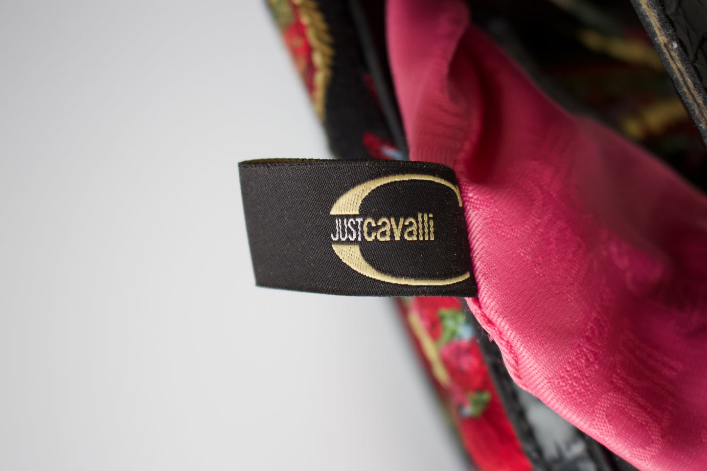 Roberto Cavalli 2000s black velvet embroidered shoulder bag