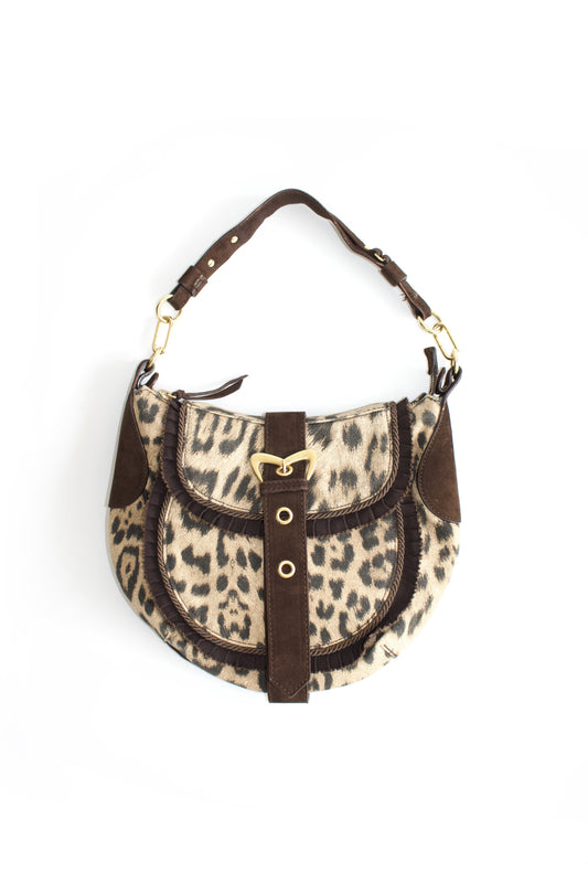 Roberto Cavalli 2000s cheetah print shoulder bag