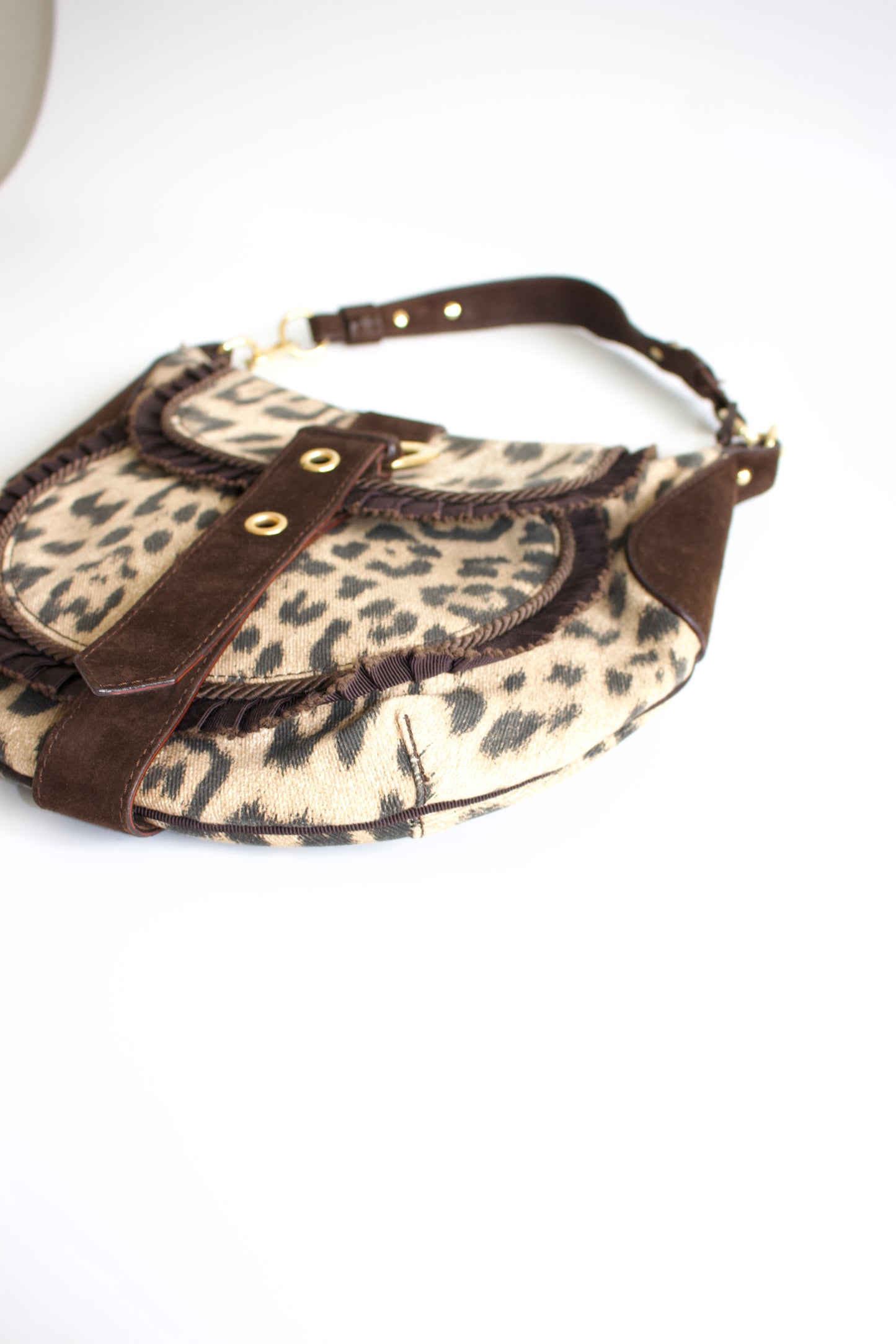 Roberto Cavalli 2000s cheetah print shoulder bag