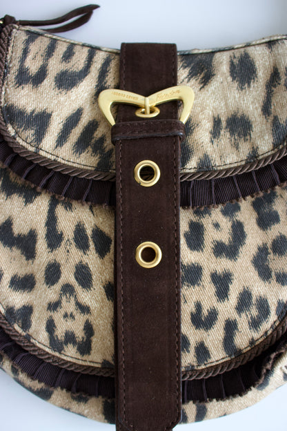 Roberto Cavalli 2000s cheetah print shoulder bag