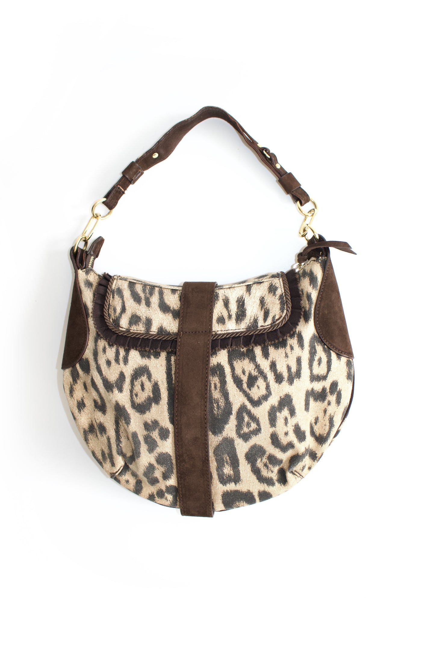 Roberto Cavalli 2000s cheetah print shoulder bag