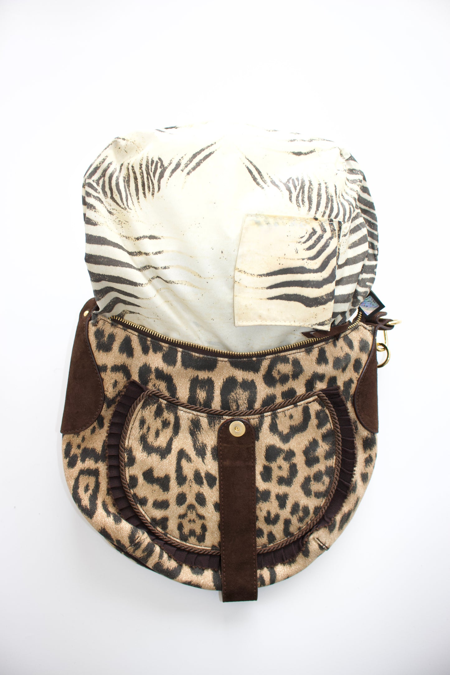 Roberto Cavalli 2000s cheetah print shoulder bag