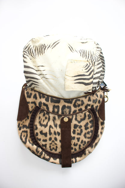 Roberto Cavalli 2000s cheetah print shoulder bag