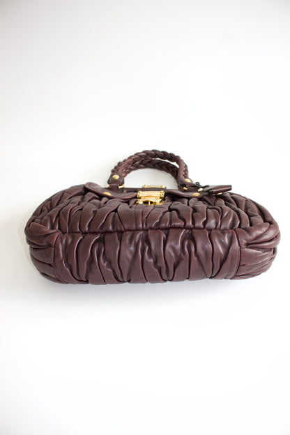 Miu Miu FW 2006 brown matelassé leather Coffer handbag