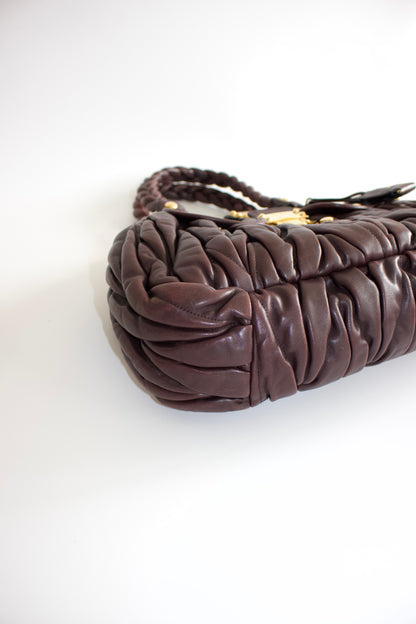 Miu Miu FW 2006 brown matelassé leather Coffer handbag