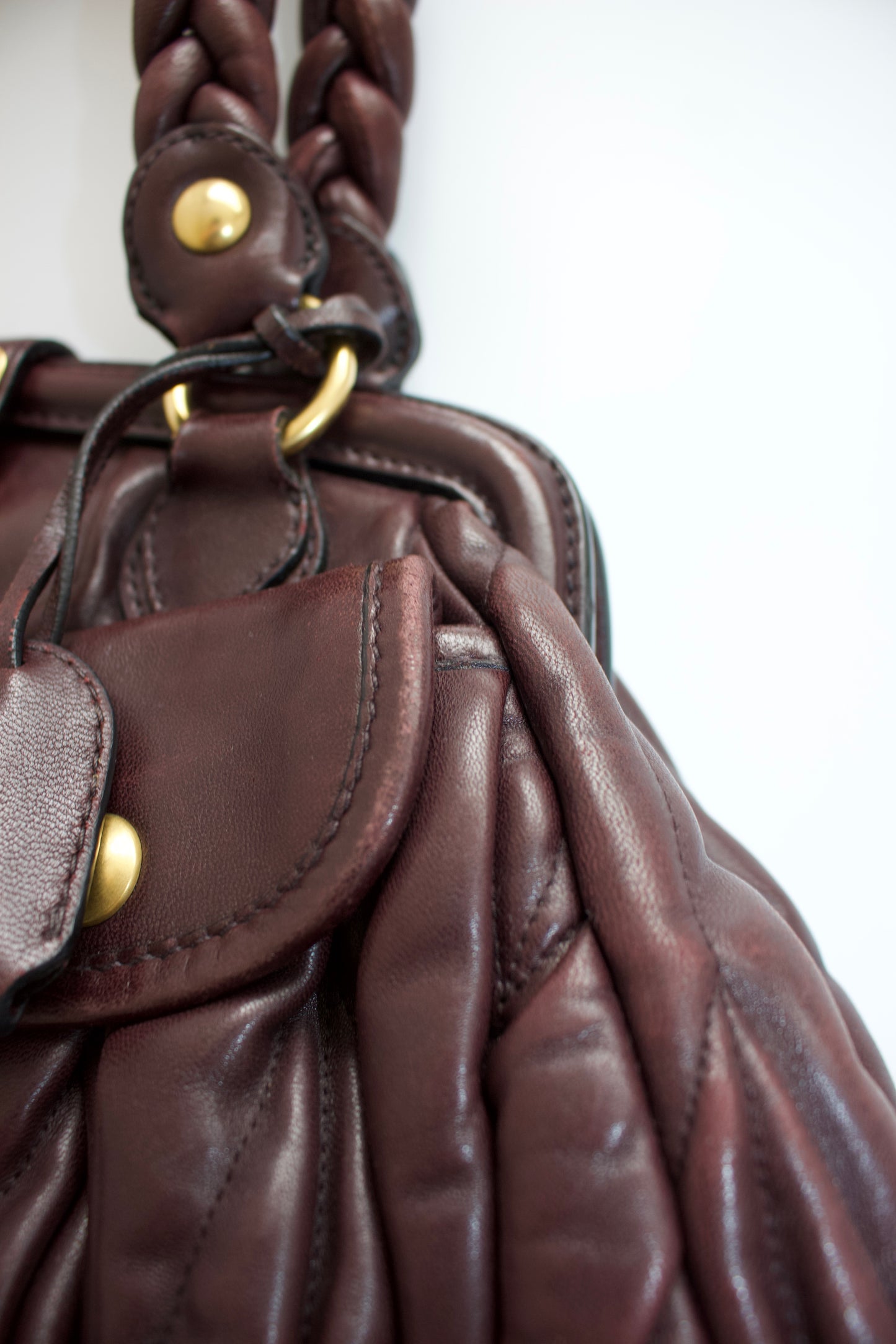 Miu Miu FW 2006 brown matelassé leather Coffer handbag