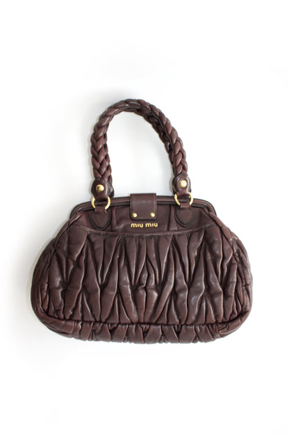 Miu Miu FW 2006 brown matelassé leather Coffer handbag