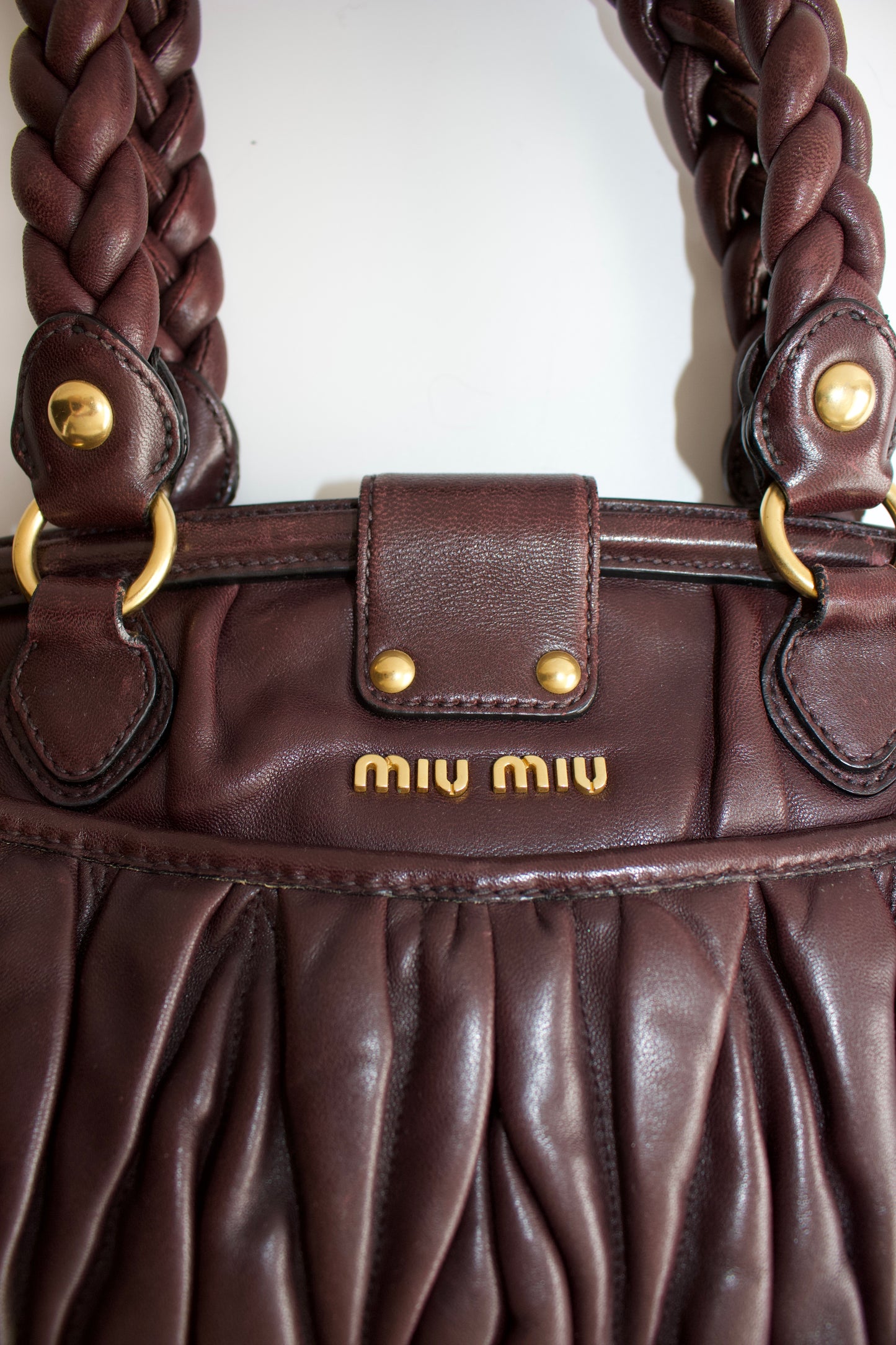 Miu Miu FW 2006 brown matelassé leather Coffer handbag