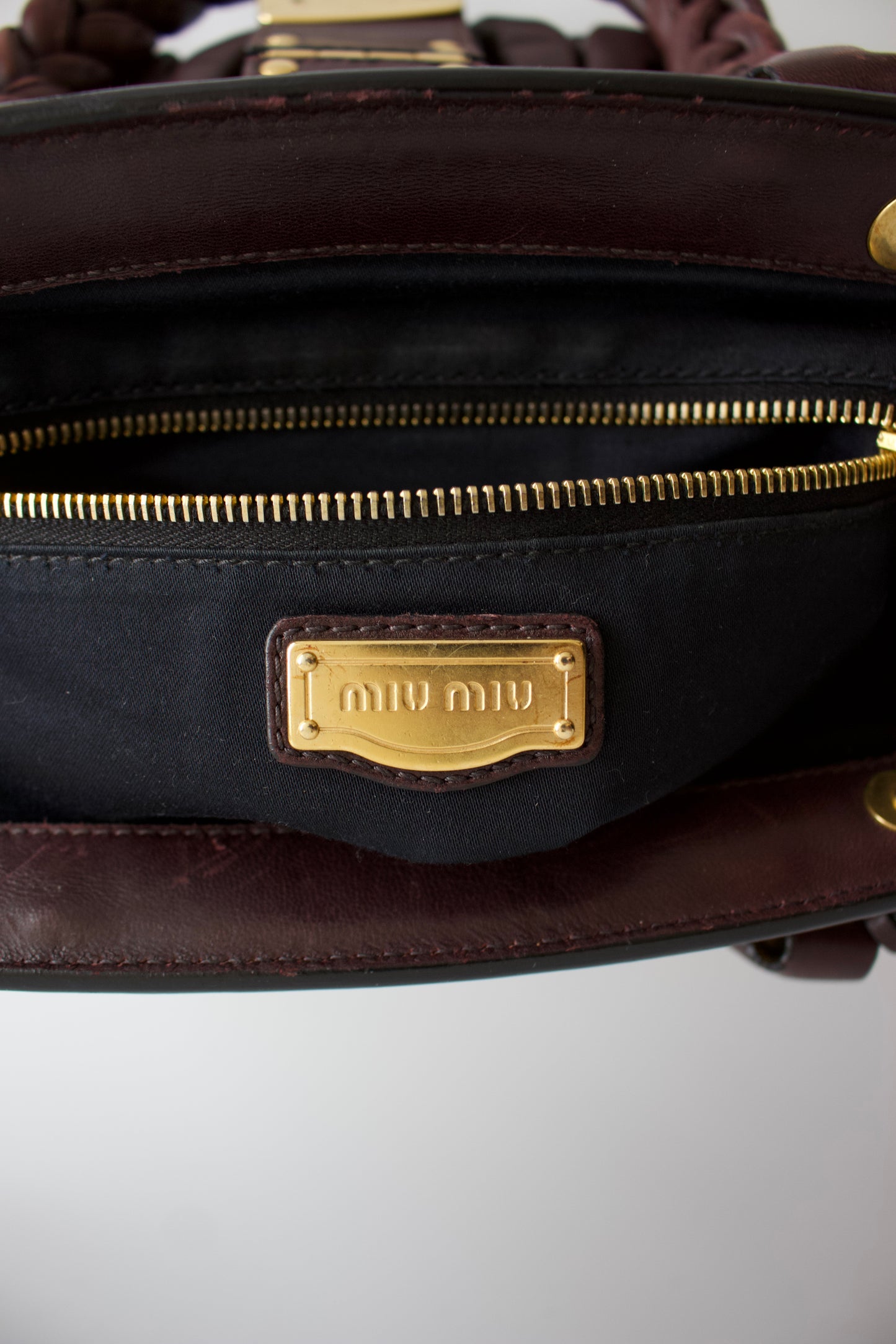 Miu Miu FW 2006 brown matelassé leather Coffer handbag