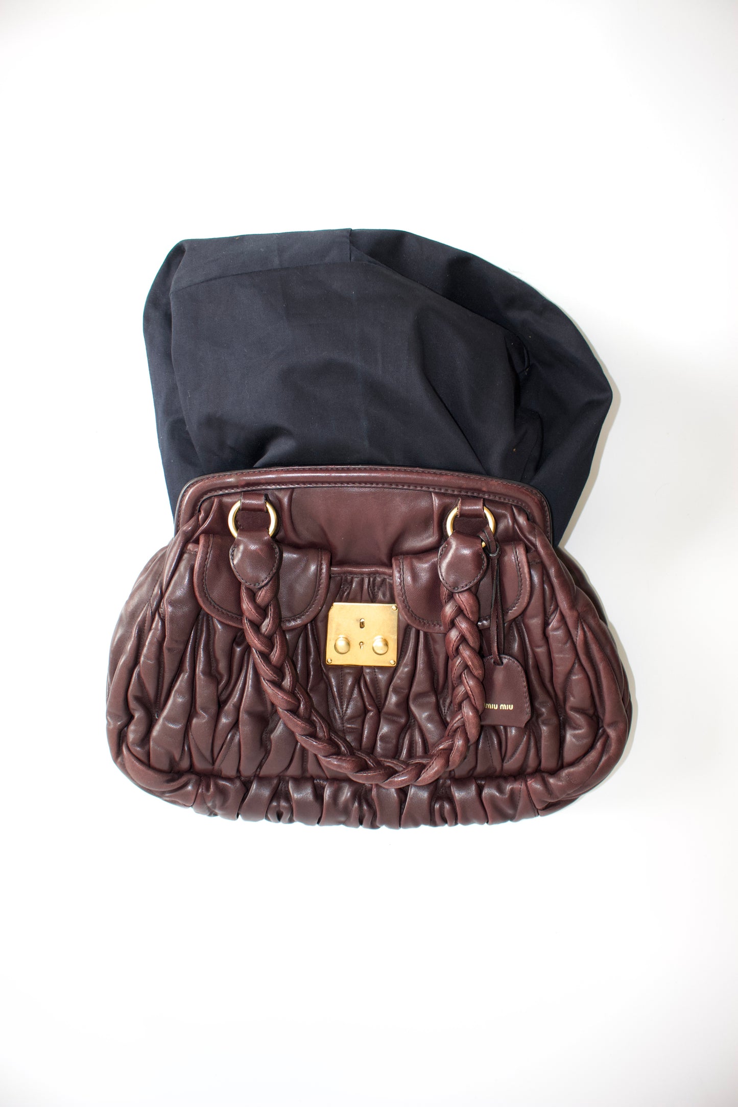 Miu Miu FW 2006 brown matelassé leather Coffer handbag