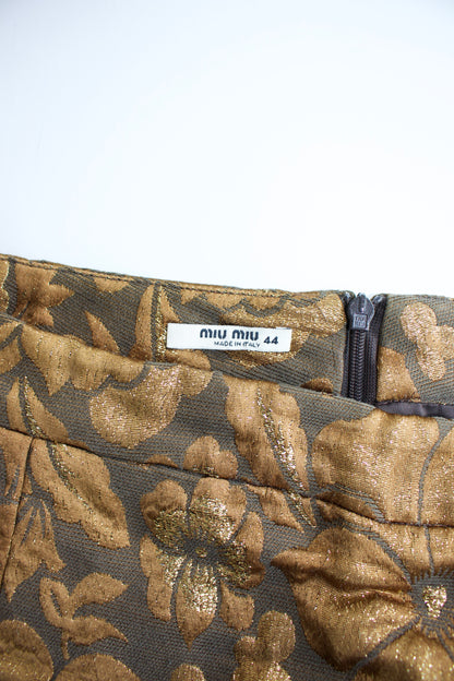Miu Miu FW 2004 golden brocade skirt